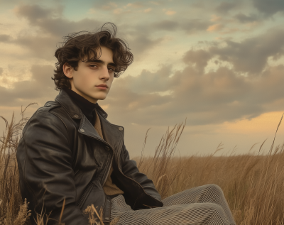 Timothée Chalamet in Leather