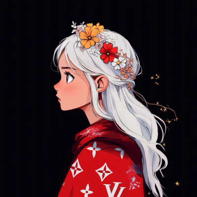 Whimsical Girl in Red Cloak