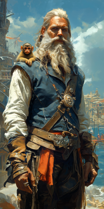 High Fantasy Character with Monkey