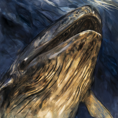 Pale Whale in a Dreamlike Landscape