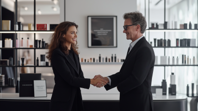 Professional Handshake in Modern Office