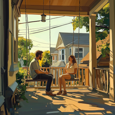 Porch Swing Caricature