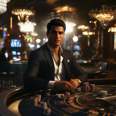 Handsome Bangla Man in Casino