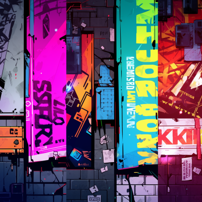 Cyberpunk Graffiti Book Borders