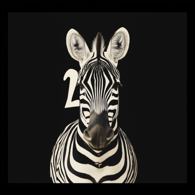 Zebra in Number Shape