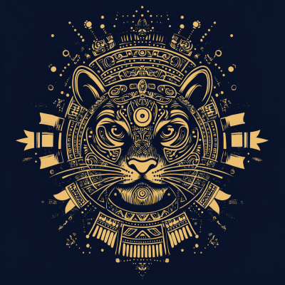 Mayan and Aztec Line Art