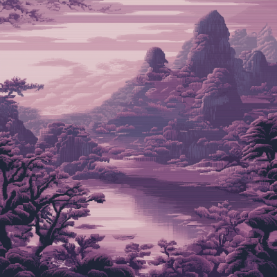 Surreal Pixel Landscape