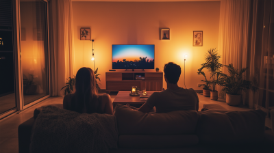 Cozy Living Room at Night