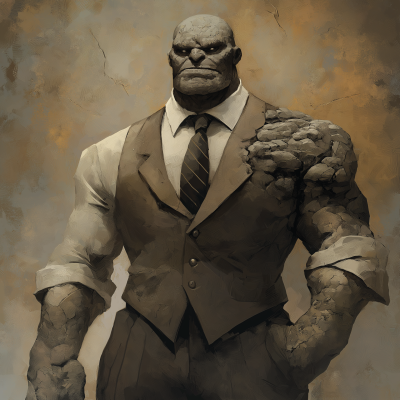 Stone Golem in Suit