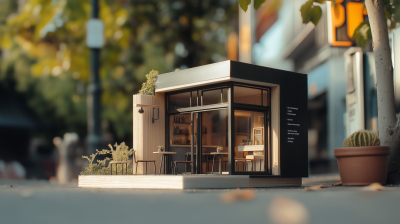 Modern Cafe on Sidewalk