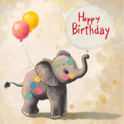 Colorful Elephant Birthday