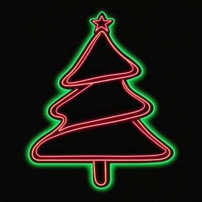 Neon Christmas Tree Art