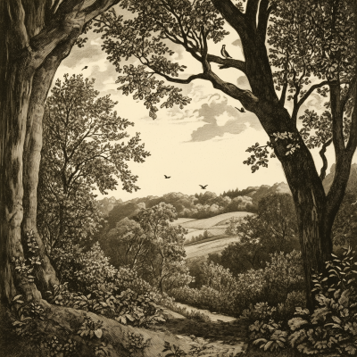 Vintage Forest Illustration