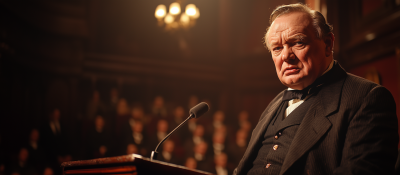 Winston Churchill Delivering Speech