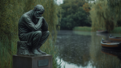 Grumpy Philosopher Statue