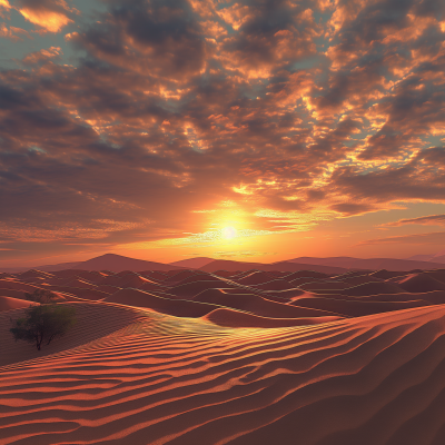 Desert Dunes at Sunset
