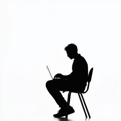 Silhouette of a Man Working