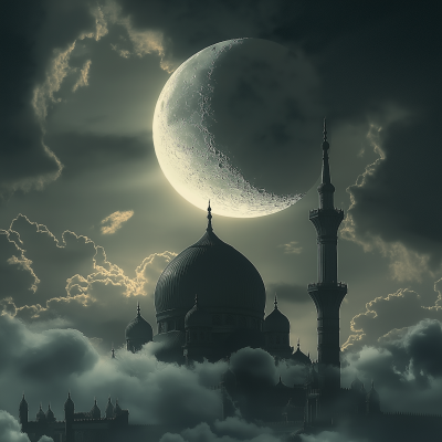 Mosque Under Clouds