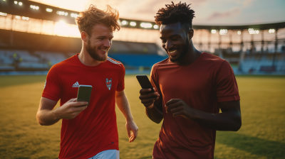 Soccer Players Enjoying Sunset