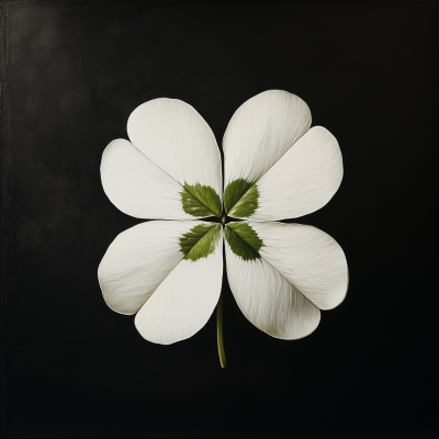 White Four Leaf Clover