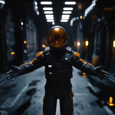 Astronaut in Post-Apocalyptic Setting