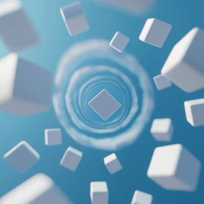 Floating White Cubes