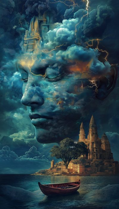 Surreal Cloud Face