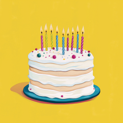 Colorful Cake Illustration