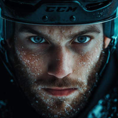Menacing Hockey Player