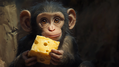 Monkey Holding Cheese