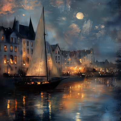 Nighttime Waterfront Serenity