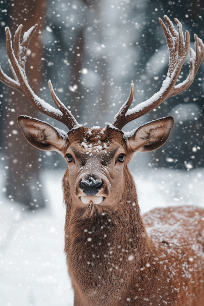 Stag in the Snow