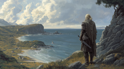 Warrior Overlooking the Ocean