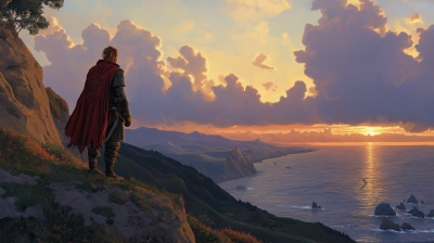 Warrior Overlooking the Ocean