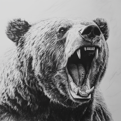 Roaring Grizzly Bear