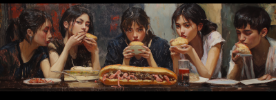 Young People Enjoying Food