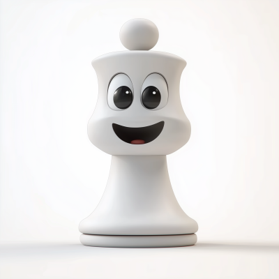 Cute White Pawn Chess Piece