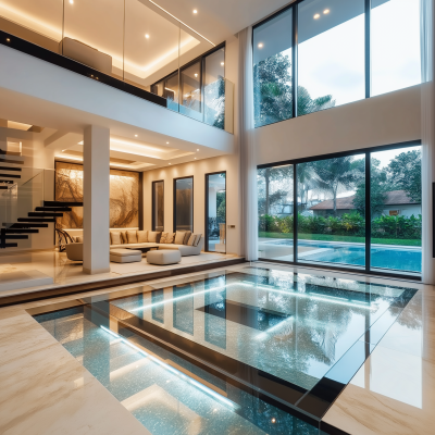 Modern Home with Glass Floors