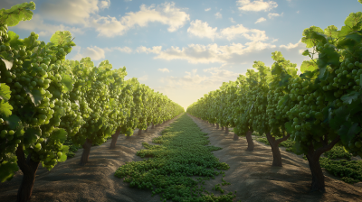 California Vineyard at Sunset