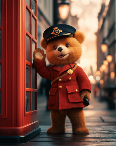 Paddington Bear in Phone Booth