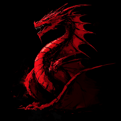 Realistic Red Dragon Figure