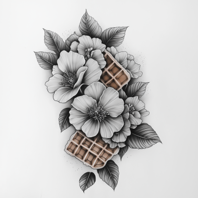 Realistic Floral Tattoo Design