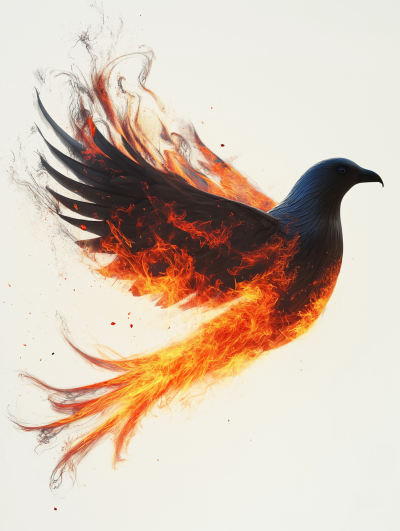 Flaming Black Bird