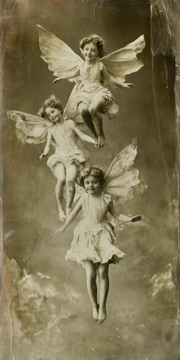 Flying Pixies in Vintage Style