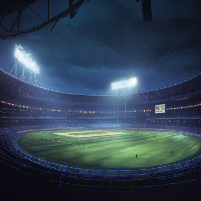 Cricket Stadium at Night