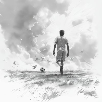Young Man Playing Football