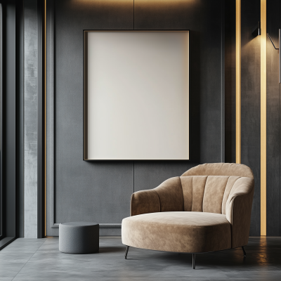 Empty Modern Frame in Penthouse