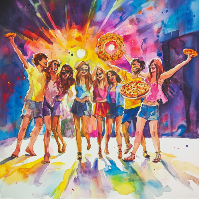 Friends Dancing at Disco