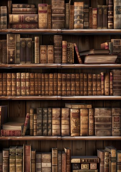 Bookshelves in Dim Light