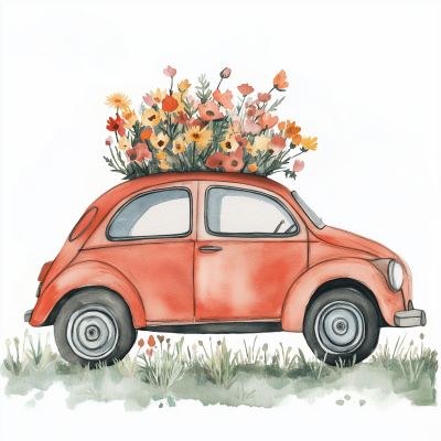 Car Full of Flowers